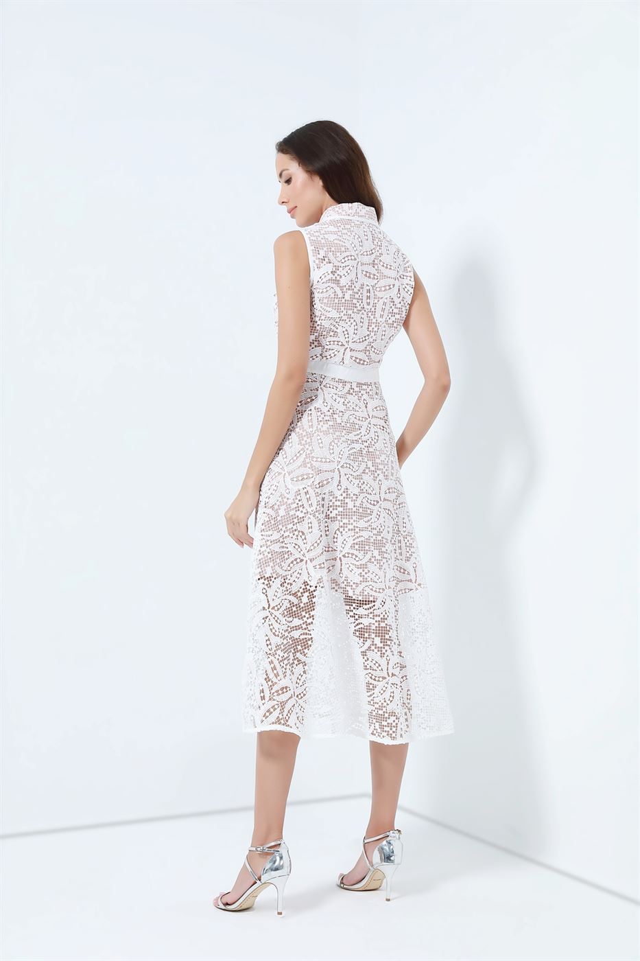 All Lace Midi Lenth Dress - Femi9 EG
