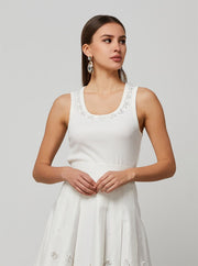 Embellished Neckline Tank Top - Femi9 EG