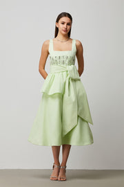 Embellished Self-Belt Dress - Femi9 EG