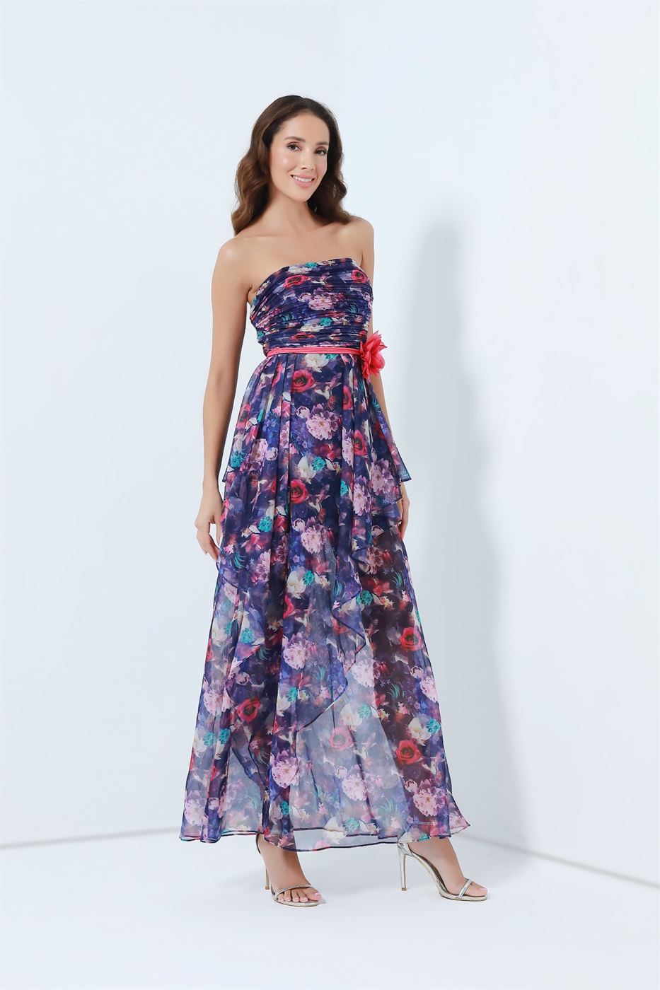 Printed Ruffled Maxi Dress - Femi9 EG