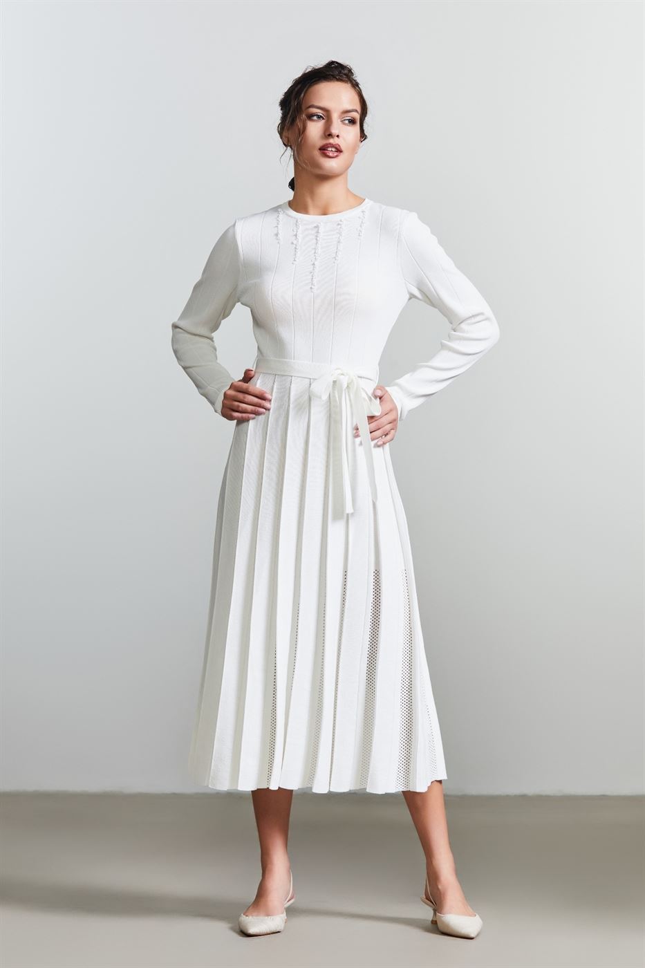Pleated Knit Dress - Femi9 EG