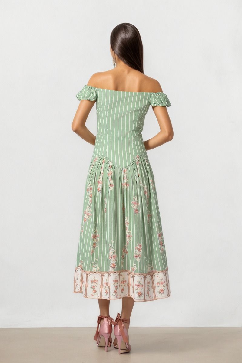 Printed Shoulder Dress
