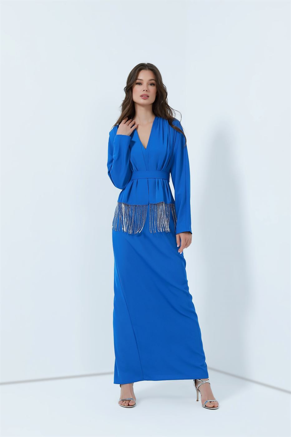 Long Sleeve Dress With Scarf - Femi9 EG