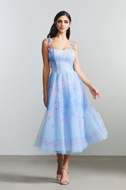 Embellished Strap Printed Dress - Femi9 EG