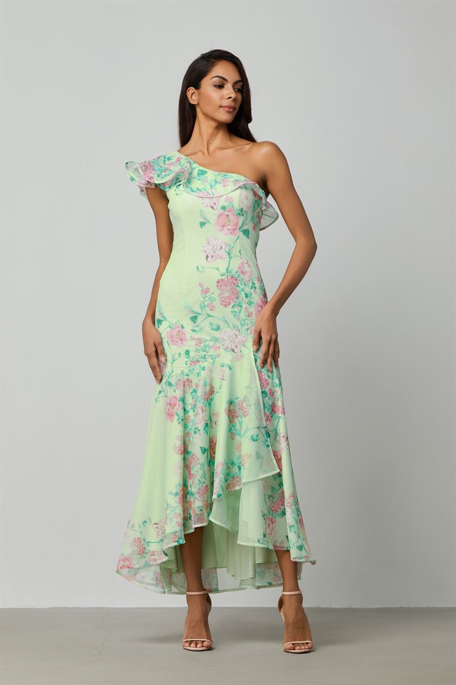 Asymmetric Ruffle Hem Dress - Femi9 EG