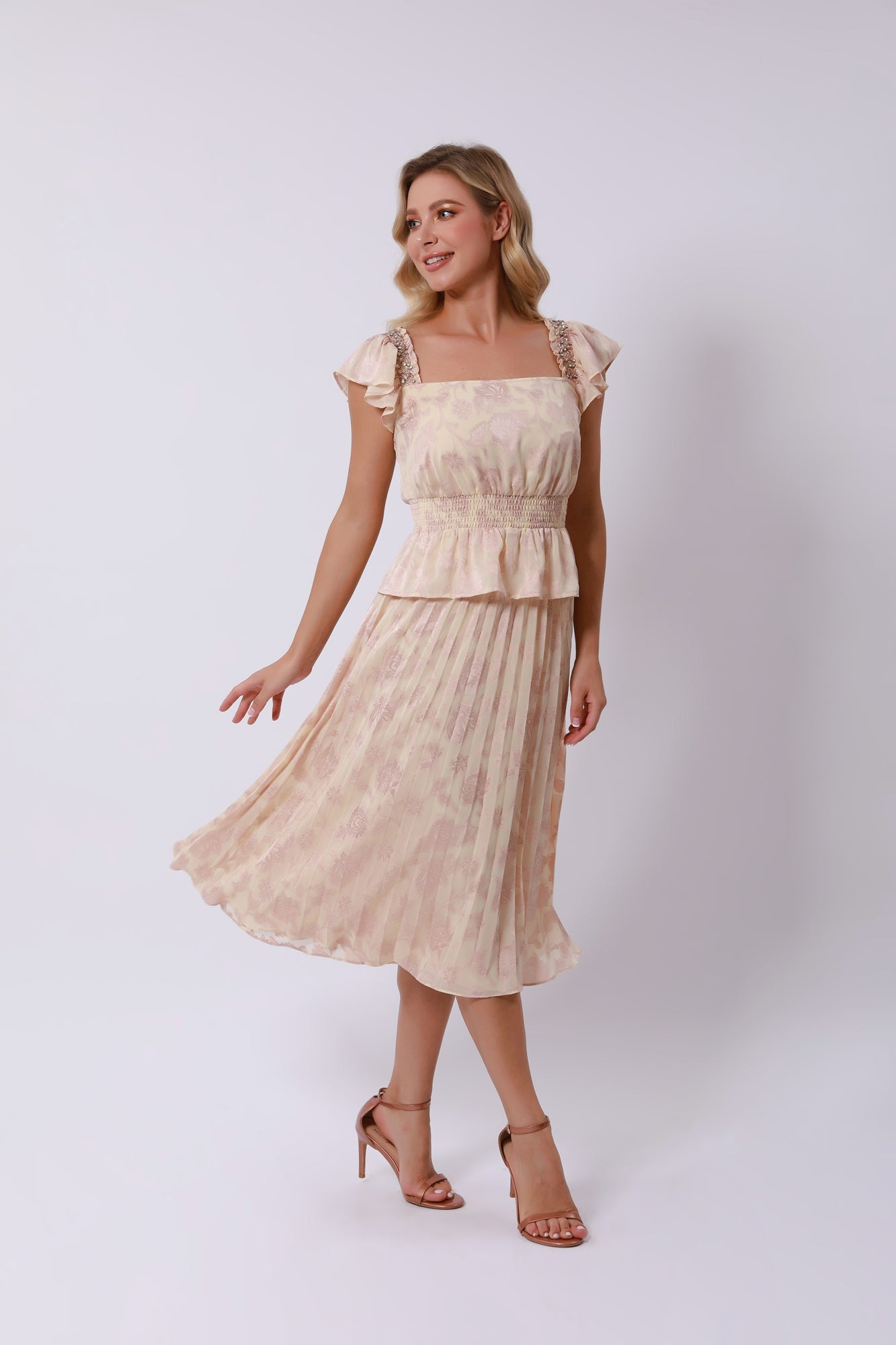 Beige Midi Skirt - Femi9 EG