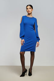 Embellished Short Knit Dress - Femi9 EG