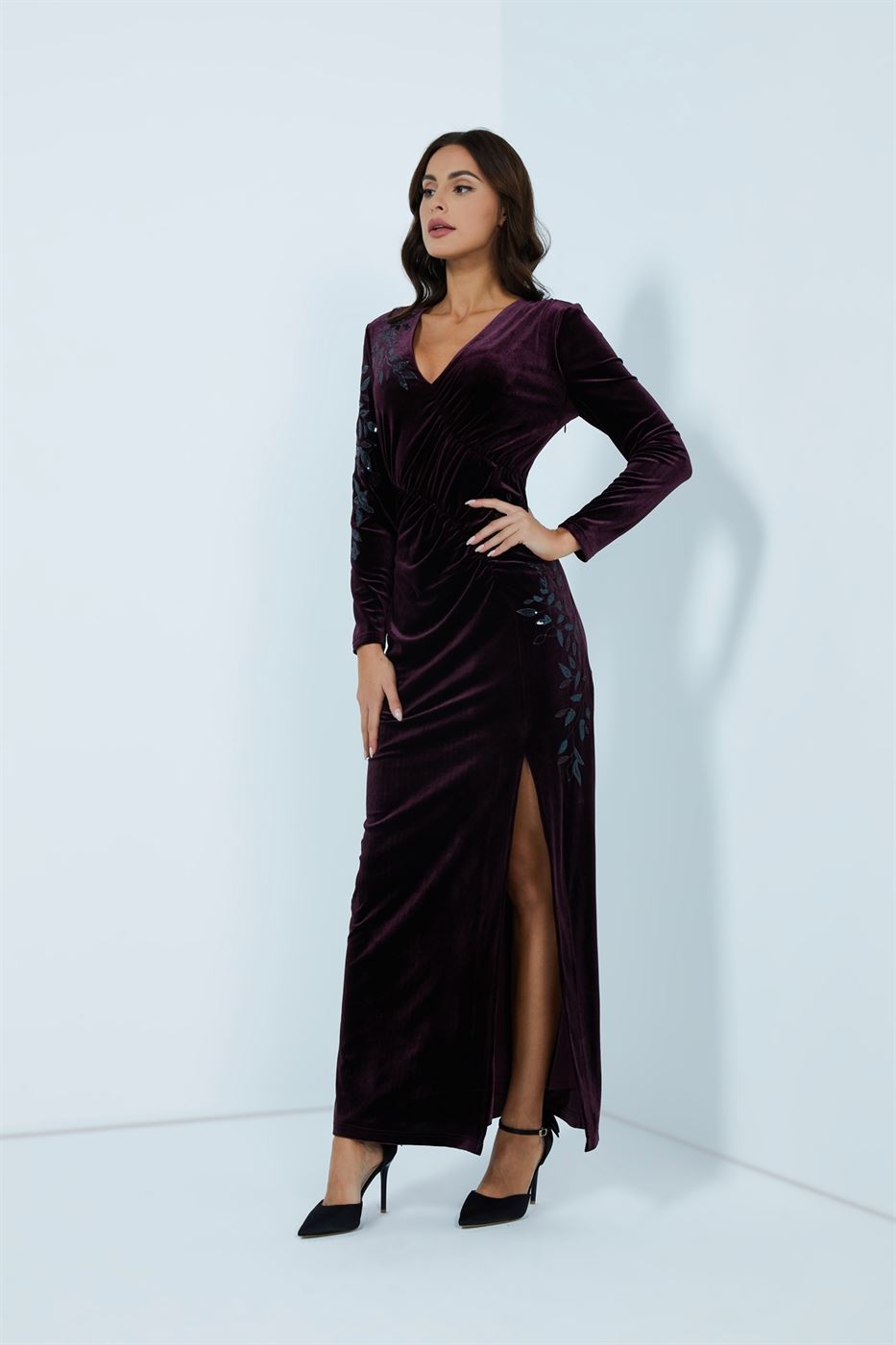 Ruched Velvet Dress - Femi9 EG
