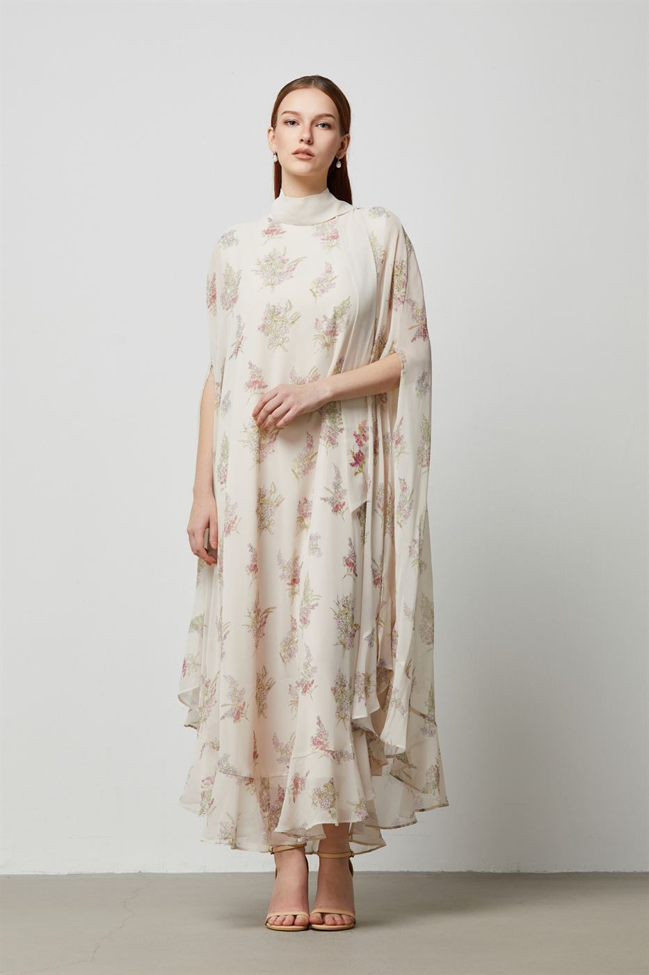 Beaded Scarf Printed Kaftan - Femi9 EG