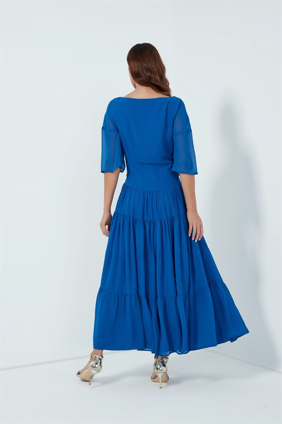 Ankle Length Tiered Printed Dress - Femi9 EG