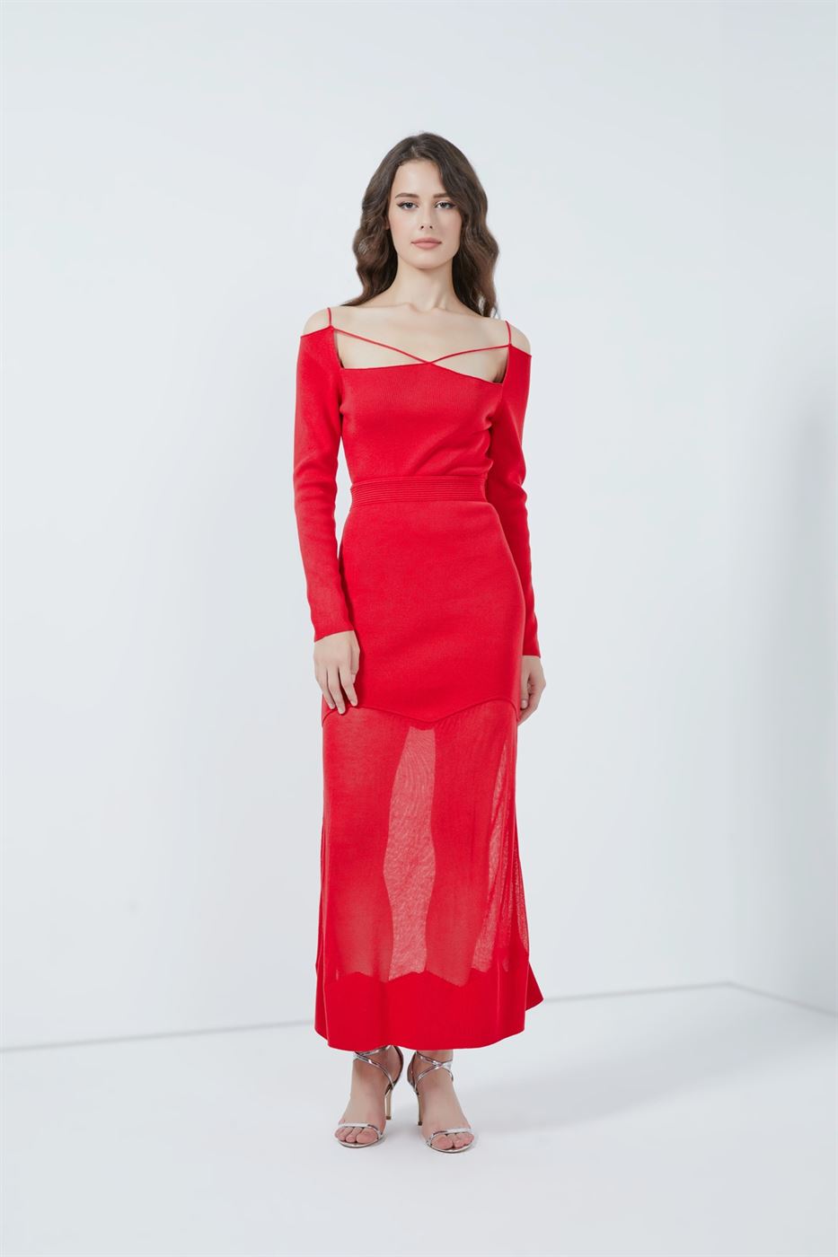 Sheer Detail  Knitted Skirt - Femi9 EG