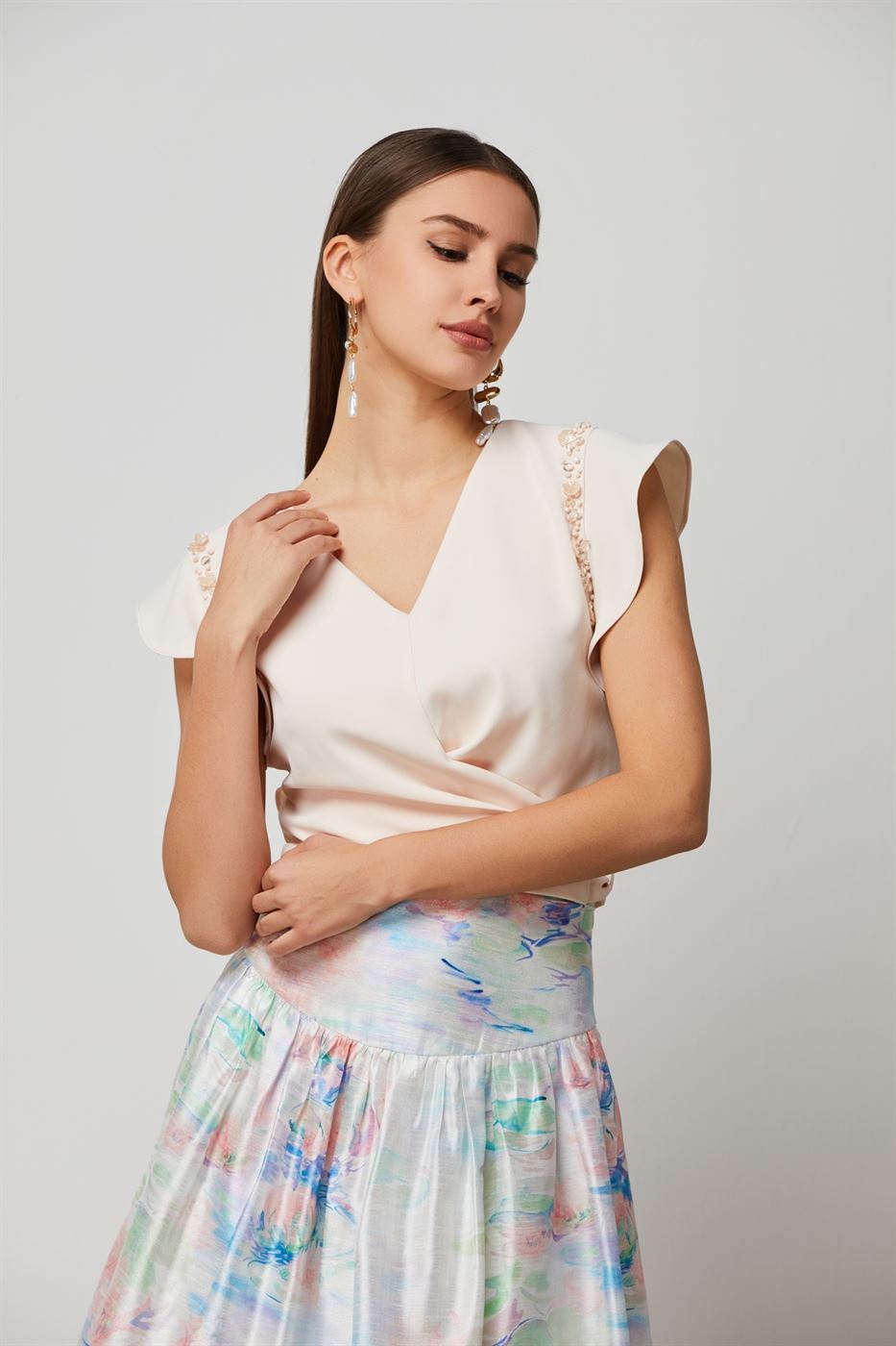 Sparkly Details Crepe Top - Femi9 EG