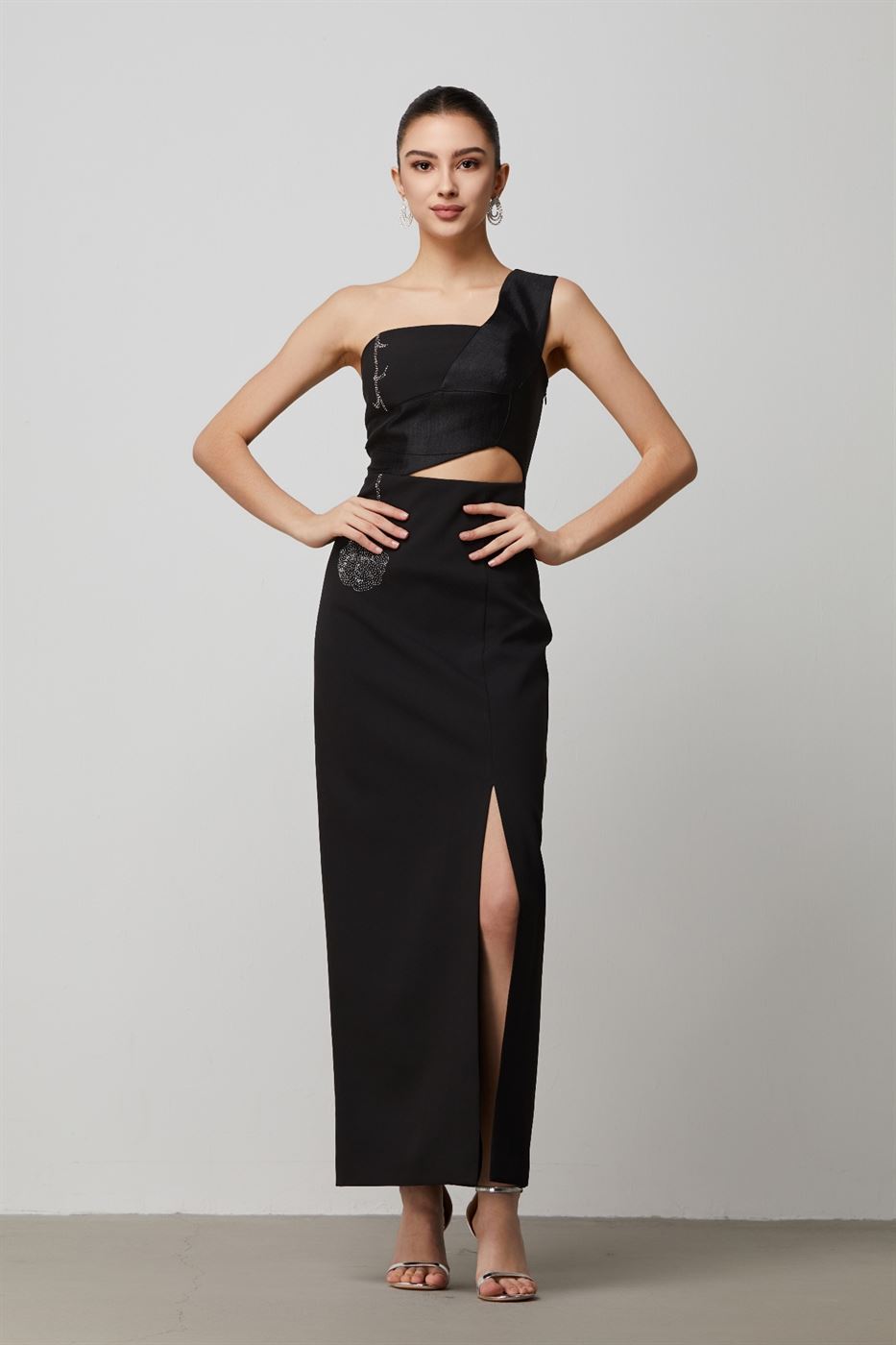 Cutouts Details Black Dress - Femi9 EG