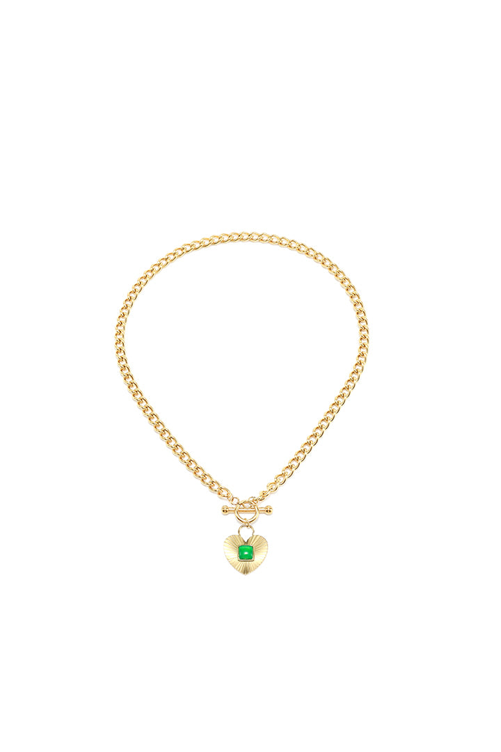 Gold-Green Tone Necklace - Femi9 EG