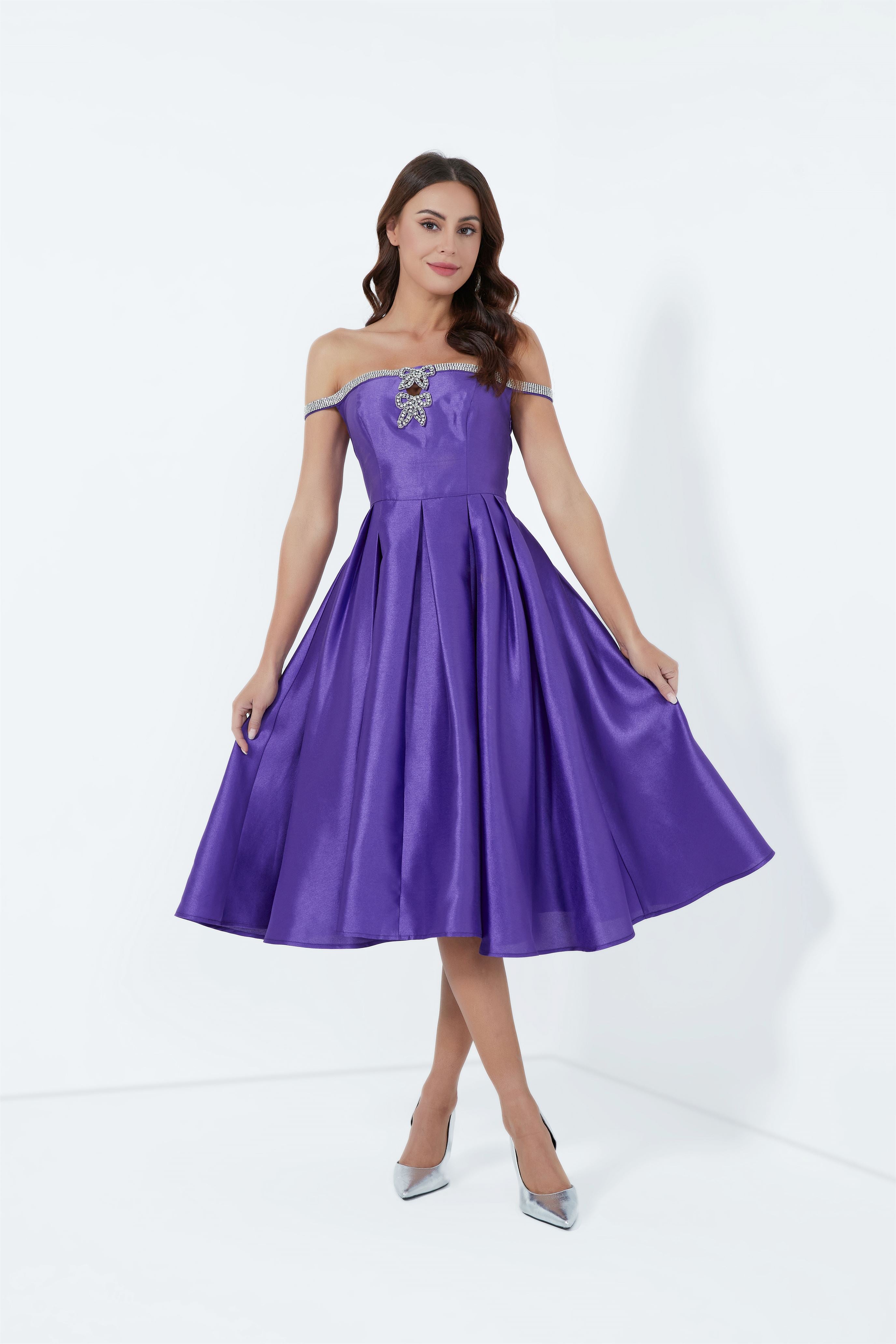 Off Shoulder Beaded Dress - Femi9 EG