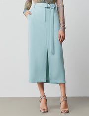 Buckle Belted Column Skirt - Femi9 EG