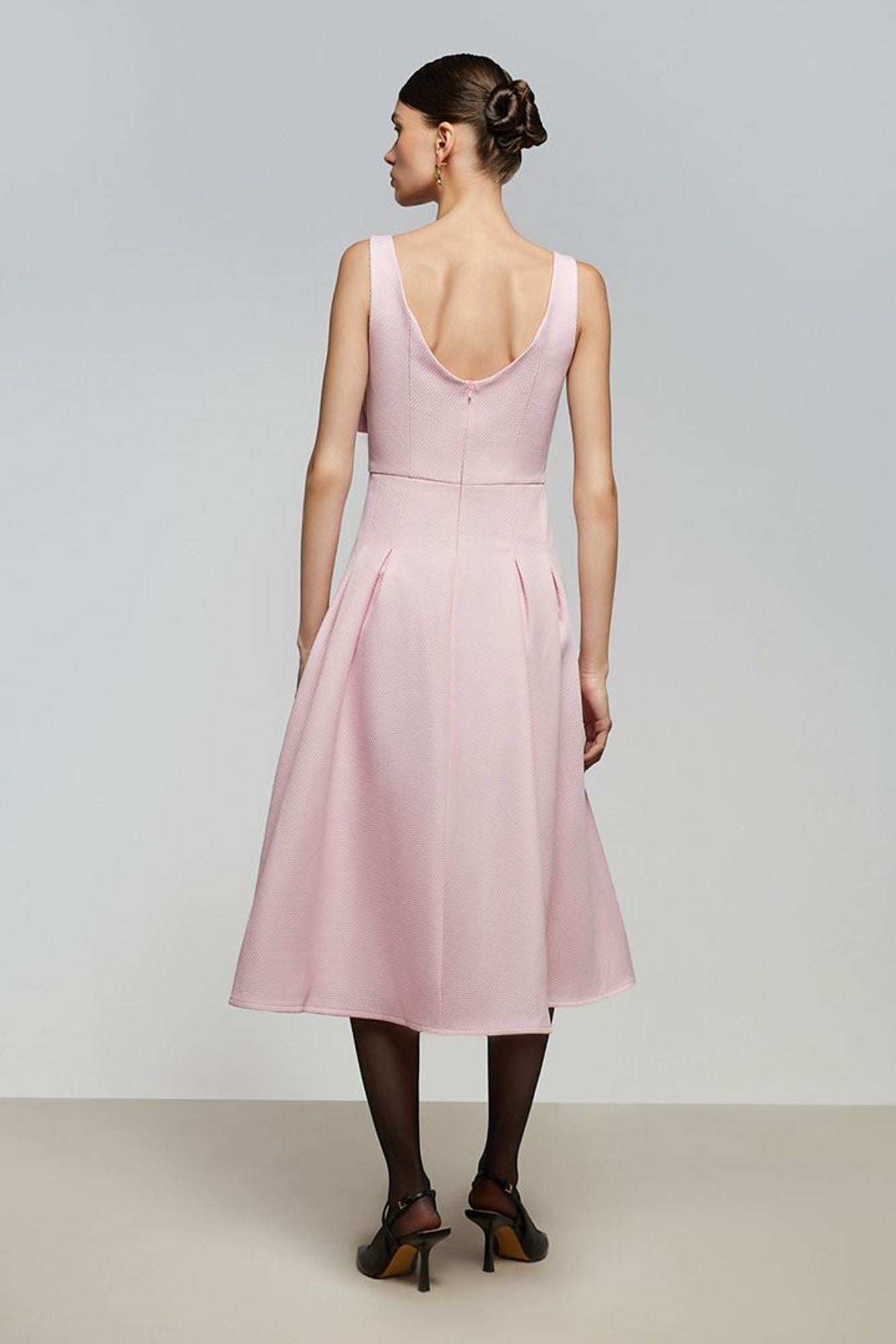 Blocking Bow Midi Dress - Femi9 EG