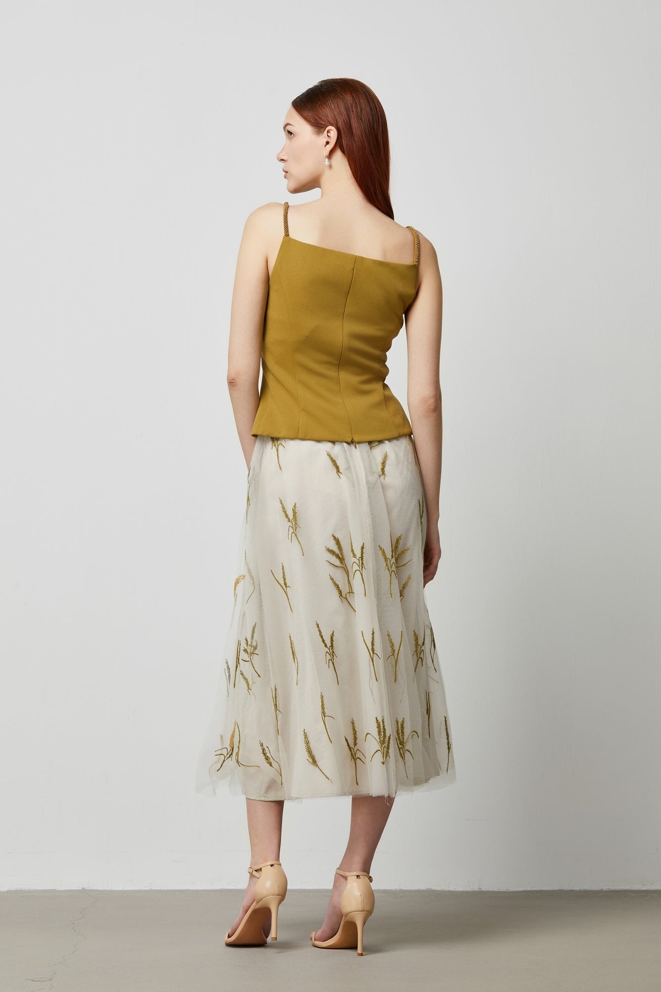 Feather Embellished A Line Skirt - Femi9 EG