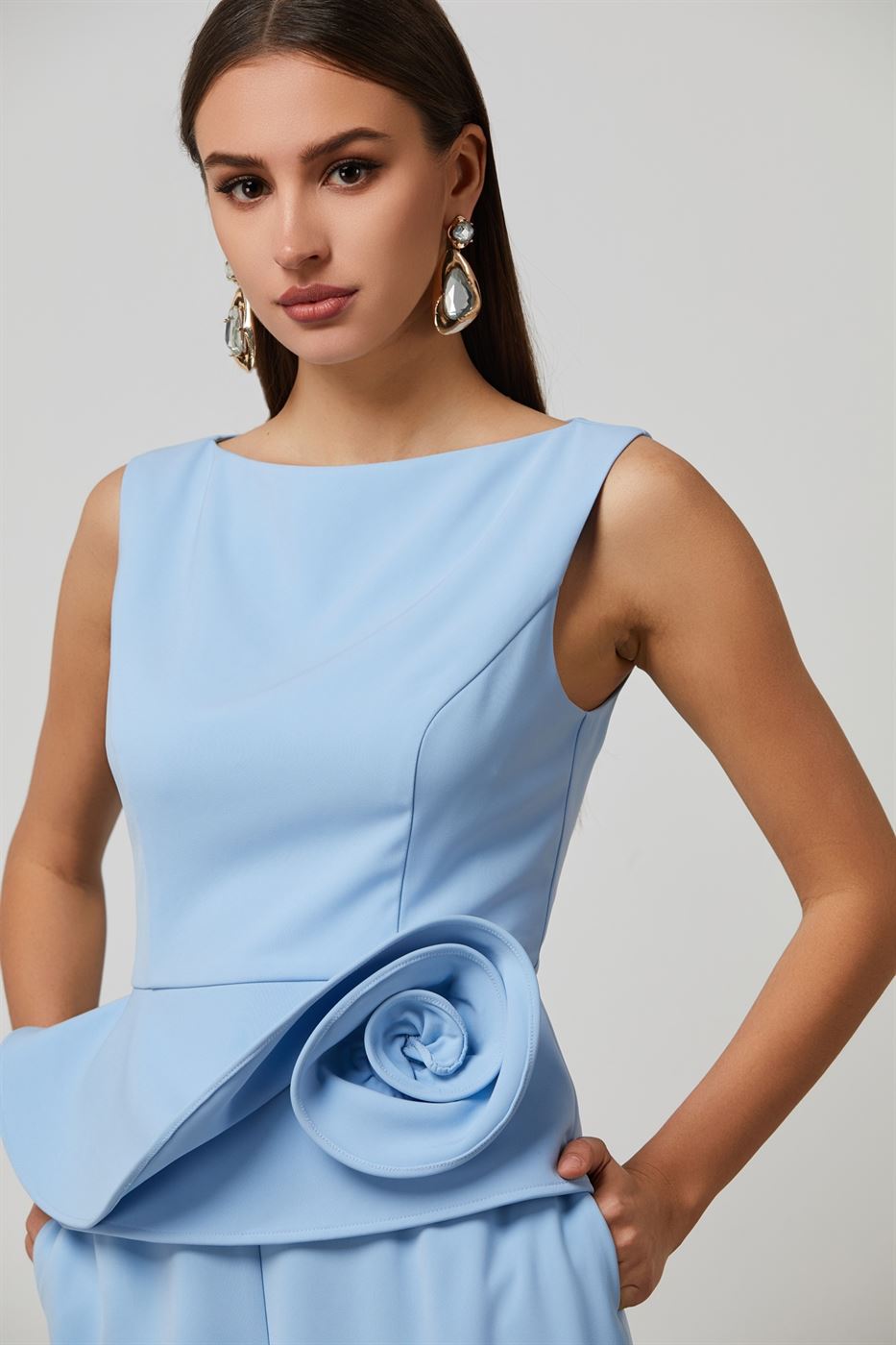 Peplum Hem Fitted Top - Femi9 EG
