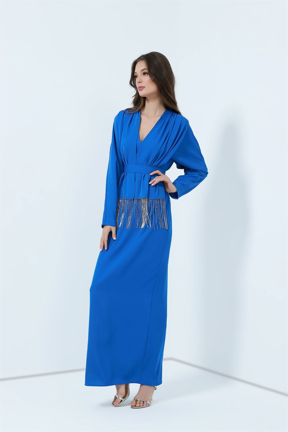 Long Sleeve Dress With Scarf - Femi9 EG