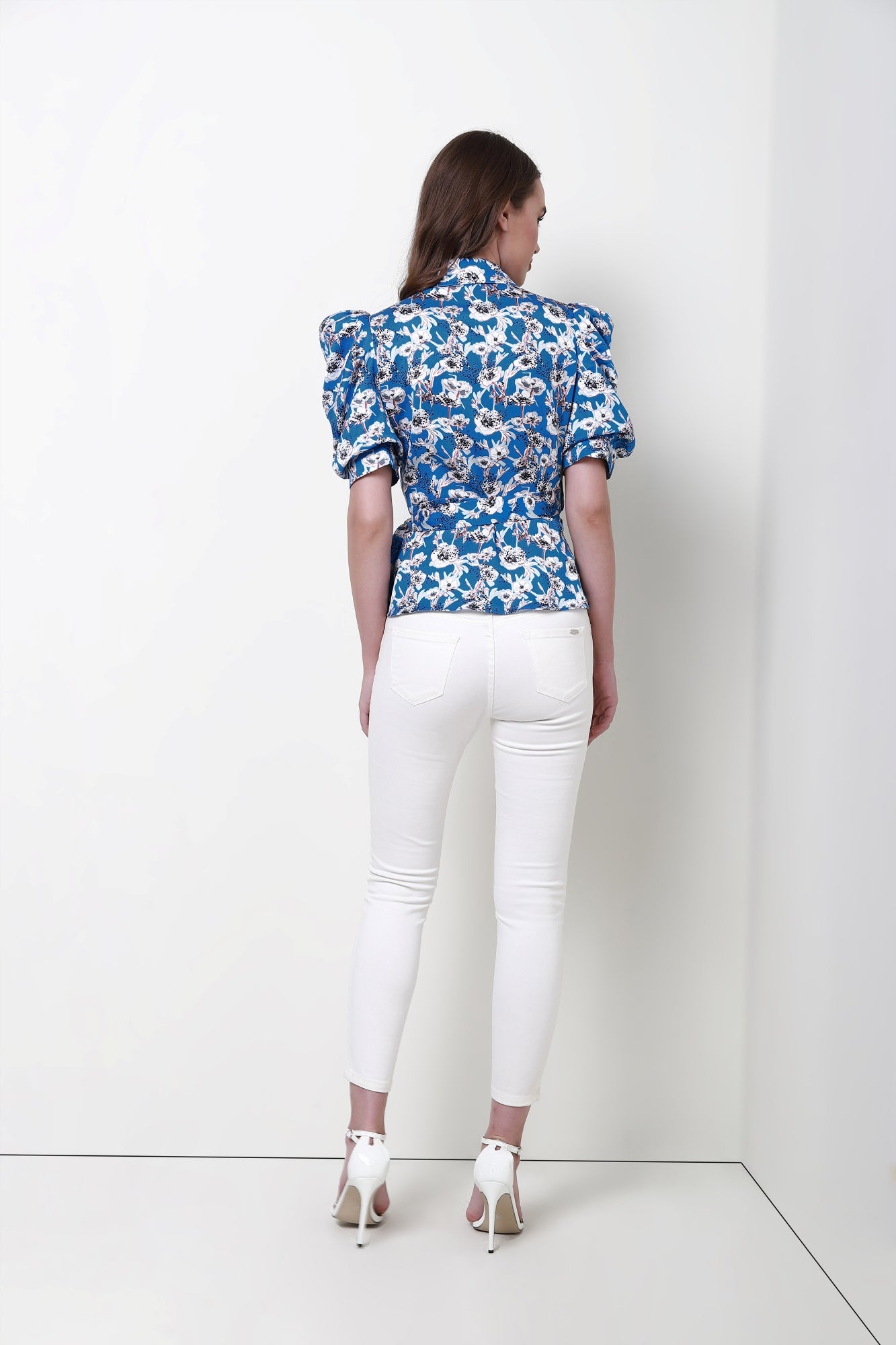 Draped Puff Sleeves Blouse - Femi9 EG
