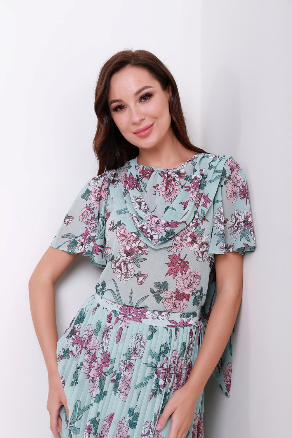 Draped Floral Top - Femi9 EG