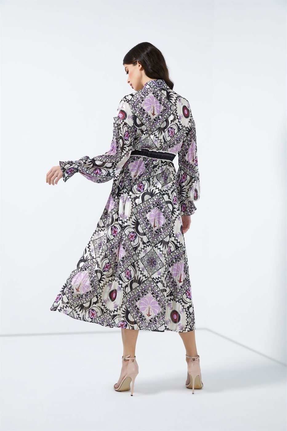 Printed Long Sleeve Dress - Femi9 EG
