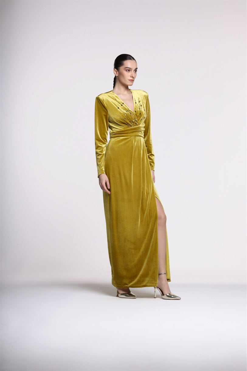 Velvet Pleated Dress - Femi9 EG