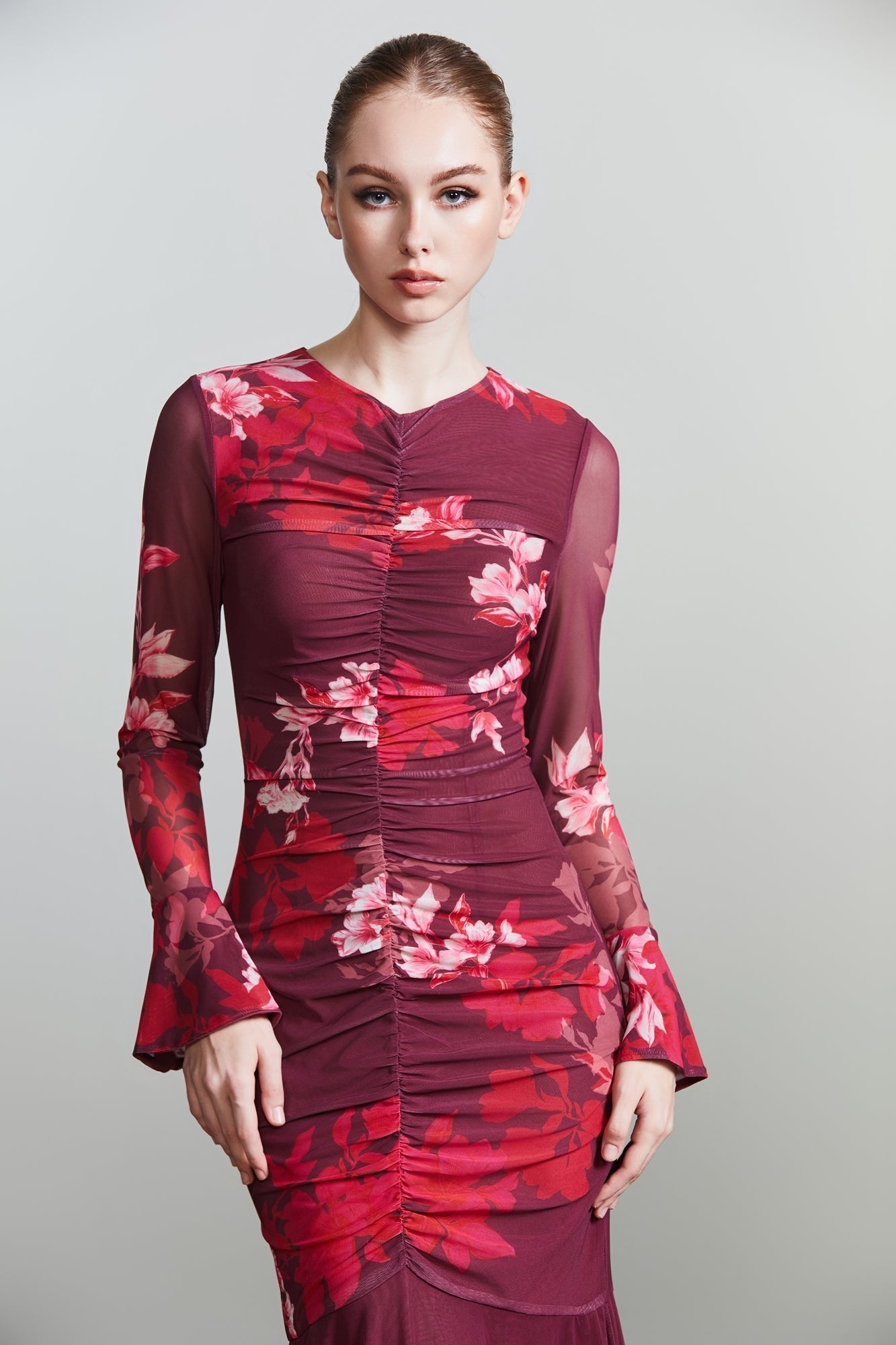 Printed Rushed Dress - Femi9 EG
