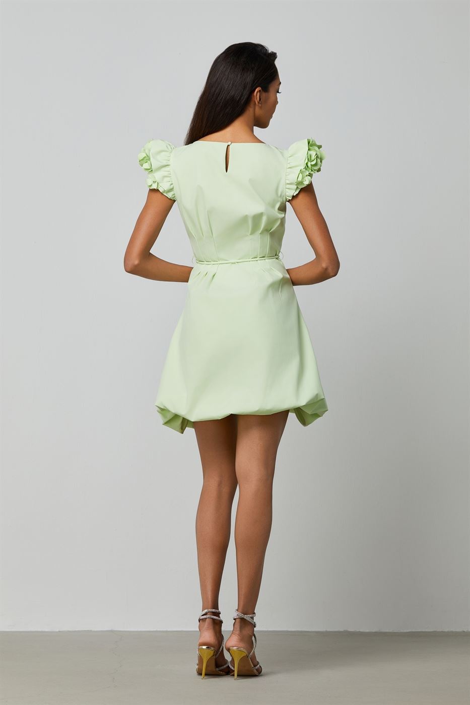 Green Flower Applique Dress - Femi9 EG