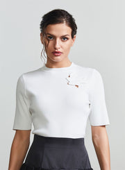 Flower Applique Knitted Top - Femi9 EG