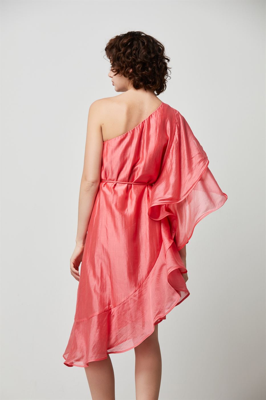 One Shoulder Ruffle Dress - Femi9 EG