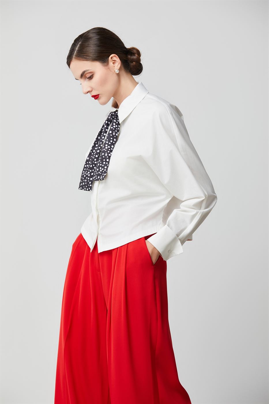 Cotton Shirt With Bat-Sleeves - Femi9 EG