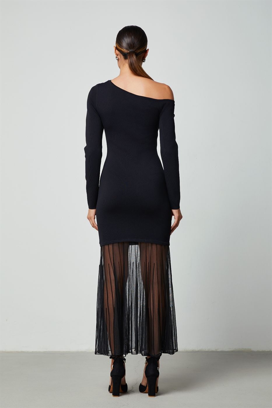 Sheered Hem Knit Dress - Femi9 EG