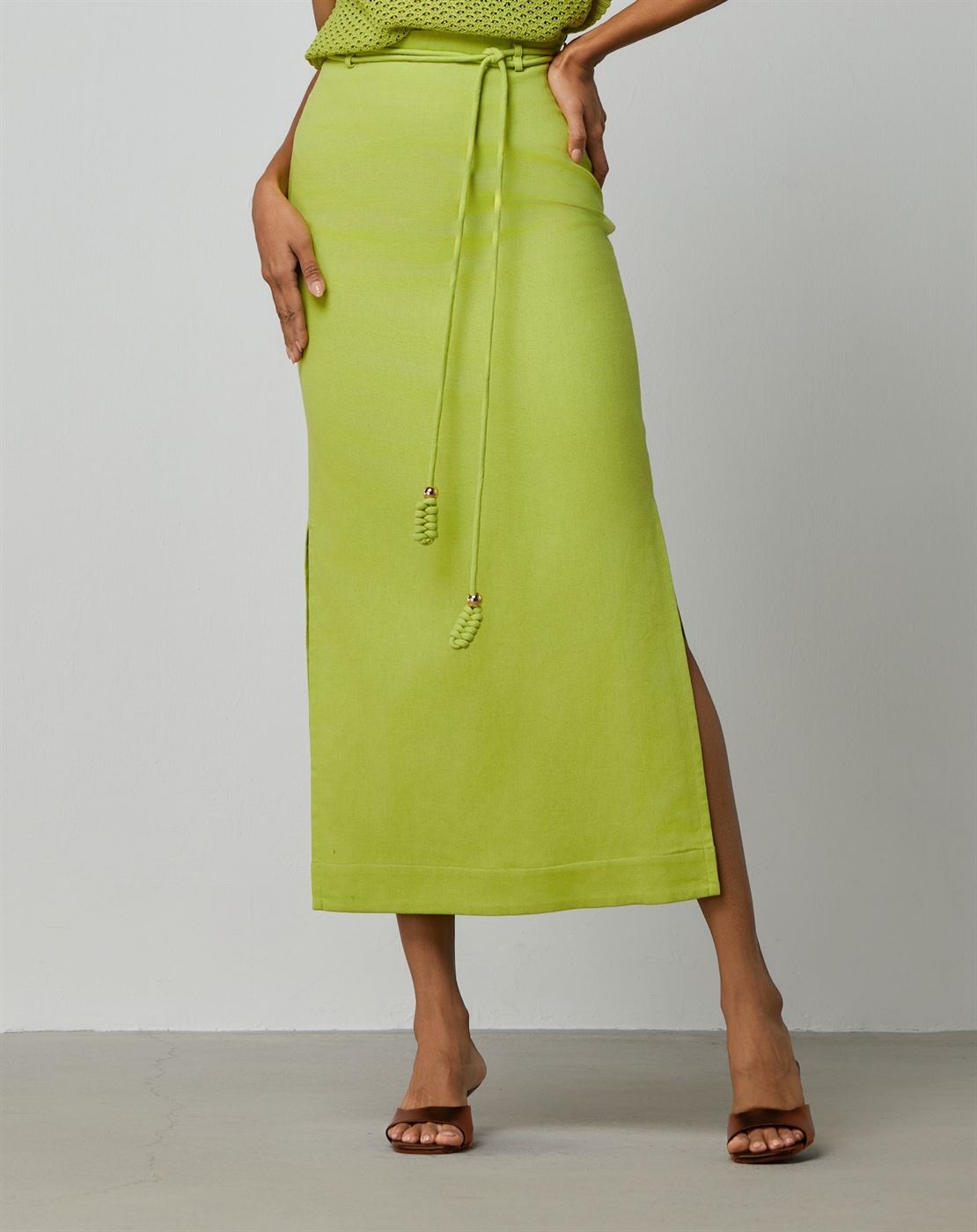 Column Maxi Linen Skirt - Femi9 EG