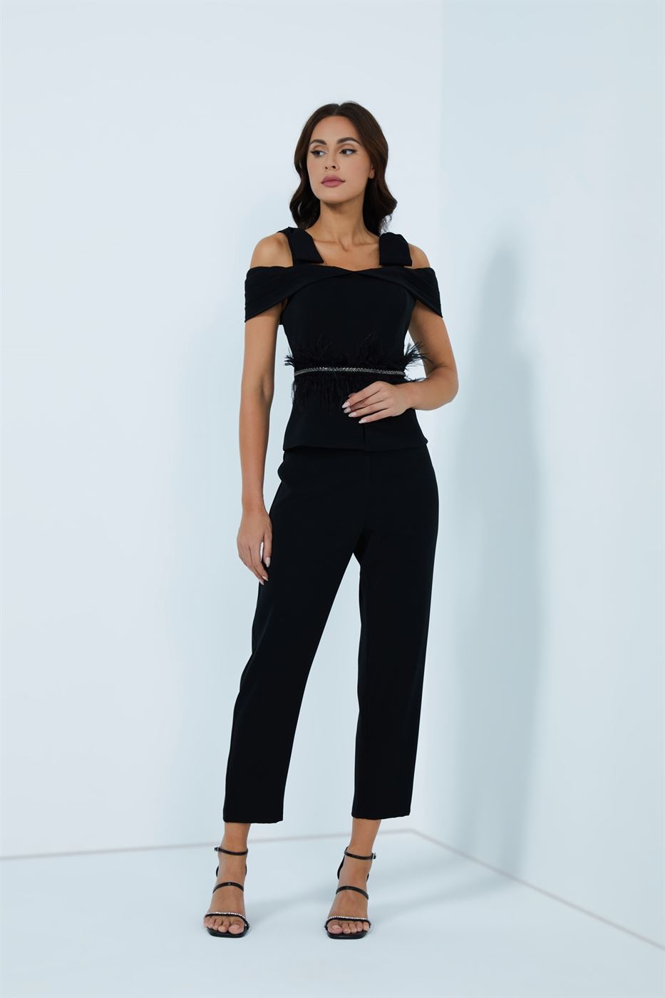 Embellishment Top With Belt - Femi9 EG