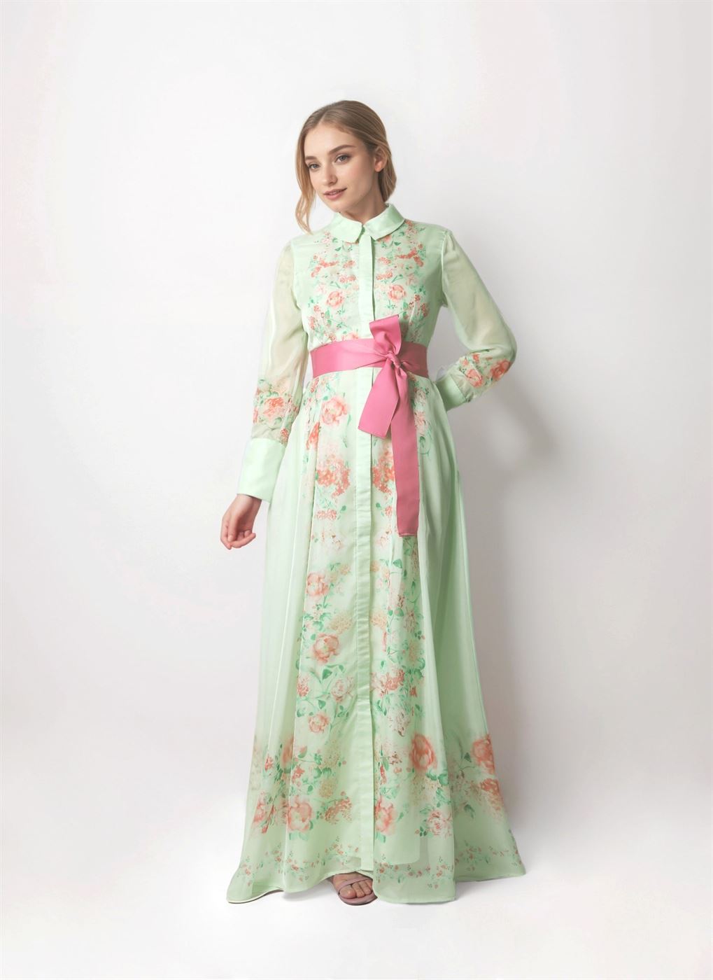 Contrast Belted Shirt Dress - Femi9 EG