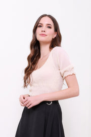 Ruched Midi Sleeves Top - Femi9 EG
