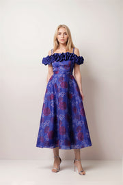 Printed Off-Shoulder Dress - Femi9 EG
