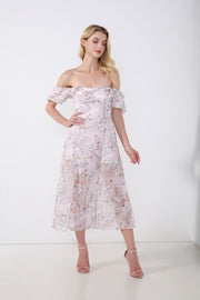 Printed Off Shoulder Dress - Femi9 EG
