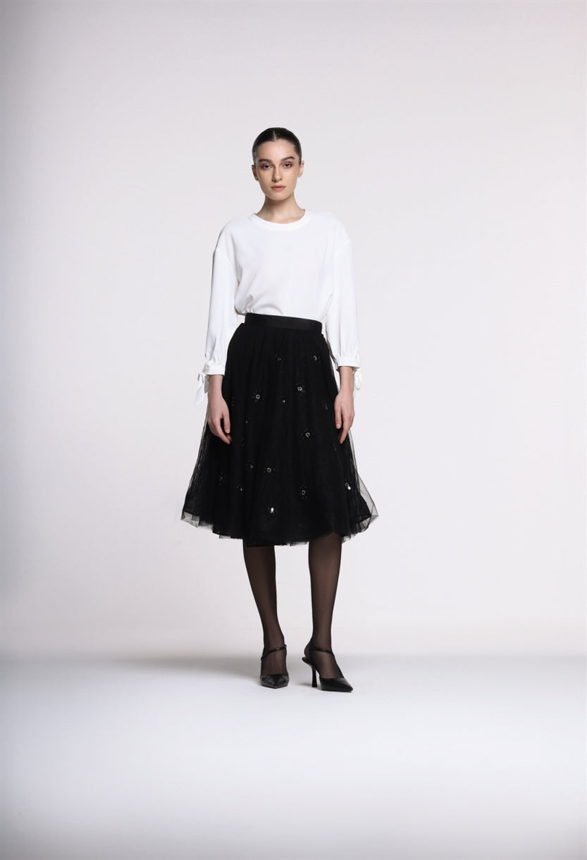 Embellished  Midi Skirt - Femi9 EG