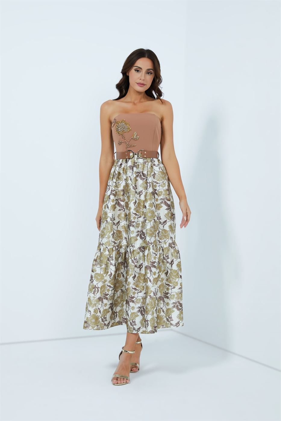Dress Brown - Gold - Femi9 EG