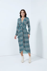 Pleated Printed Dress - Femi9 EG