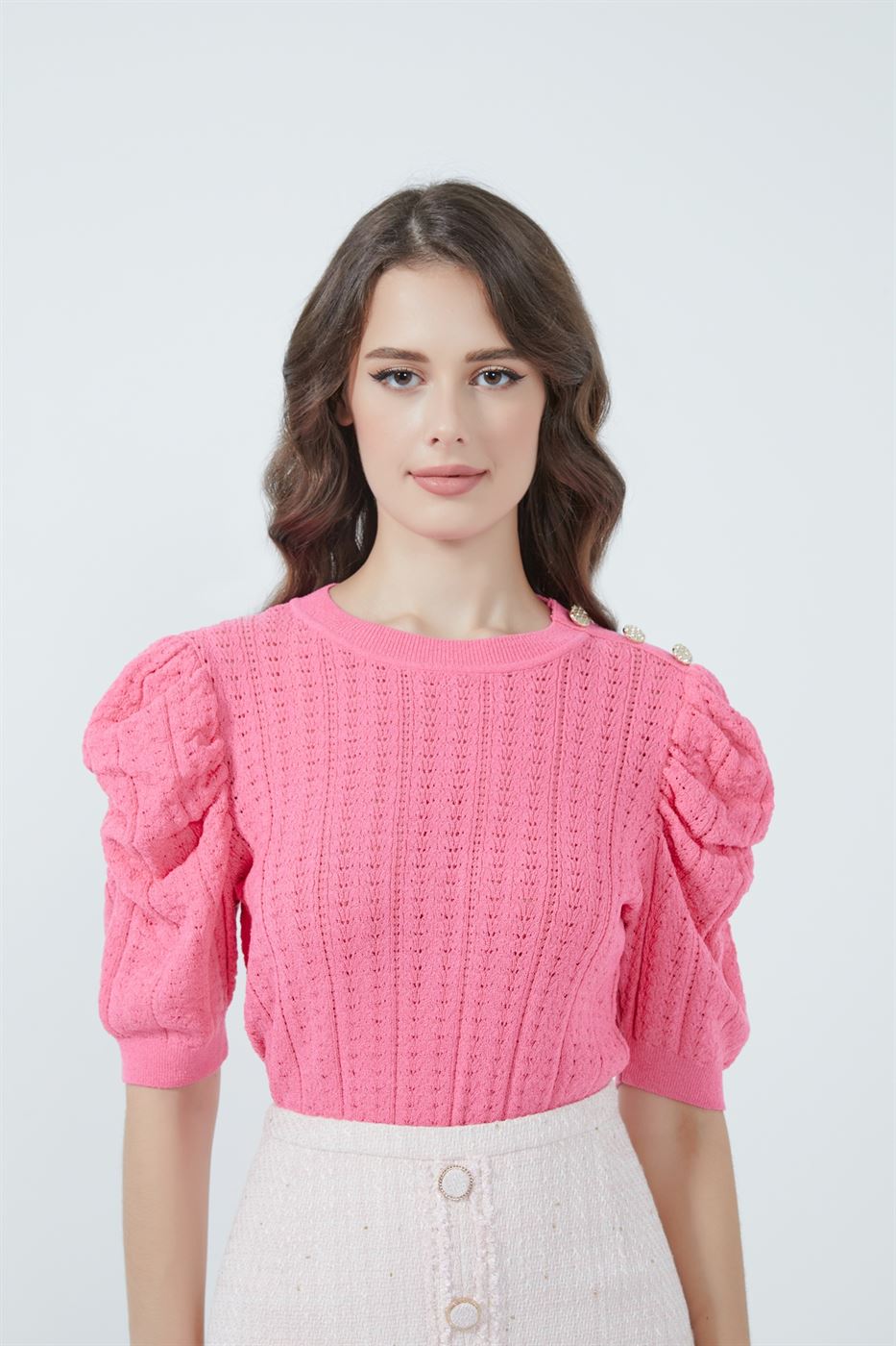 Puff Sleeve Knit Top - Femi9 EG