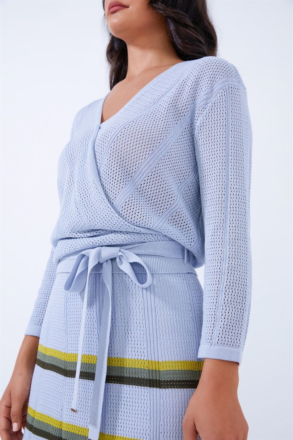 Belted Wrap Knitted Top - Femi9 EG