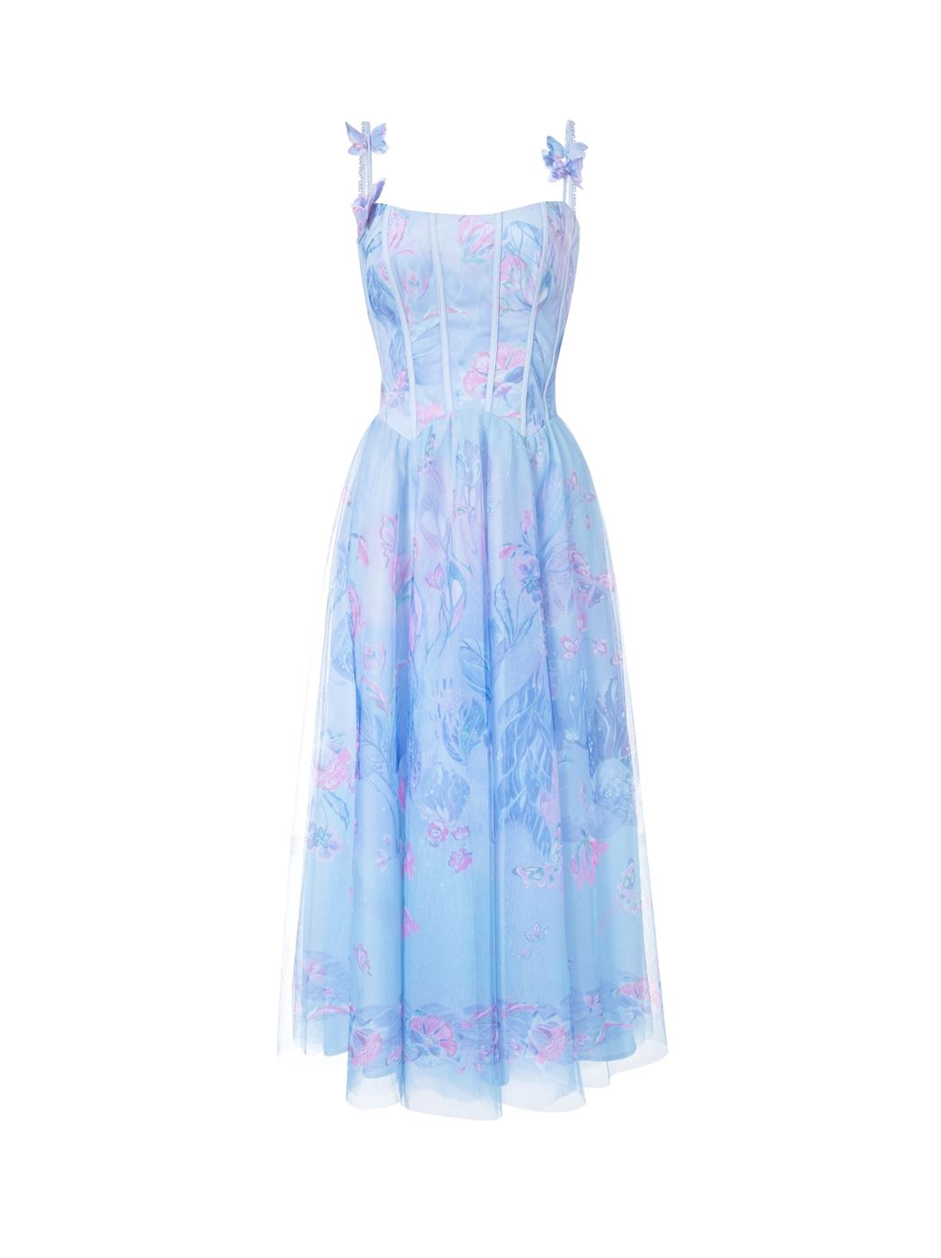 Embellished Strap Printed Dress - Femi9 EG