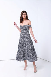 Rushed Bustier Off Shoulder Dress - Femi9 EG