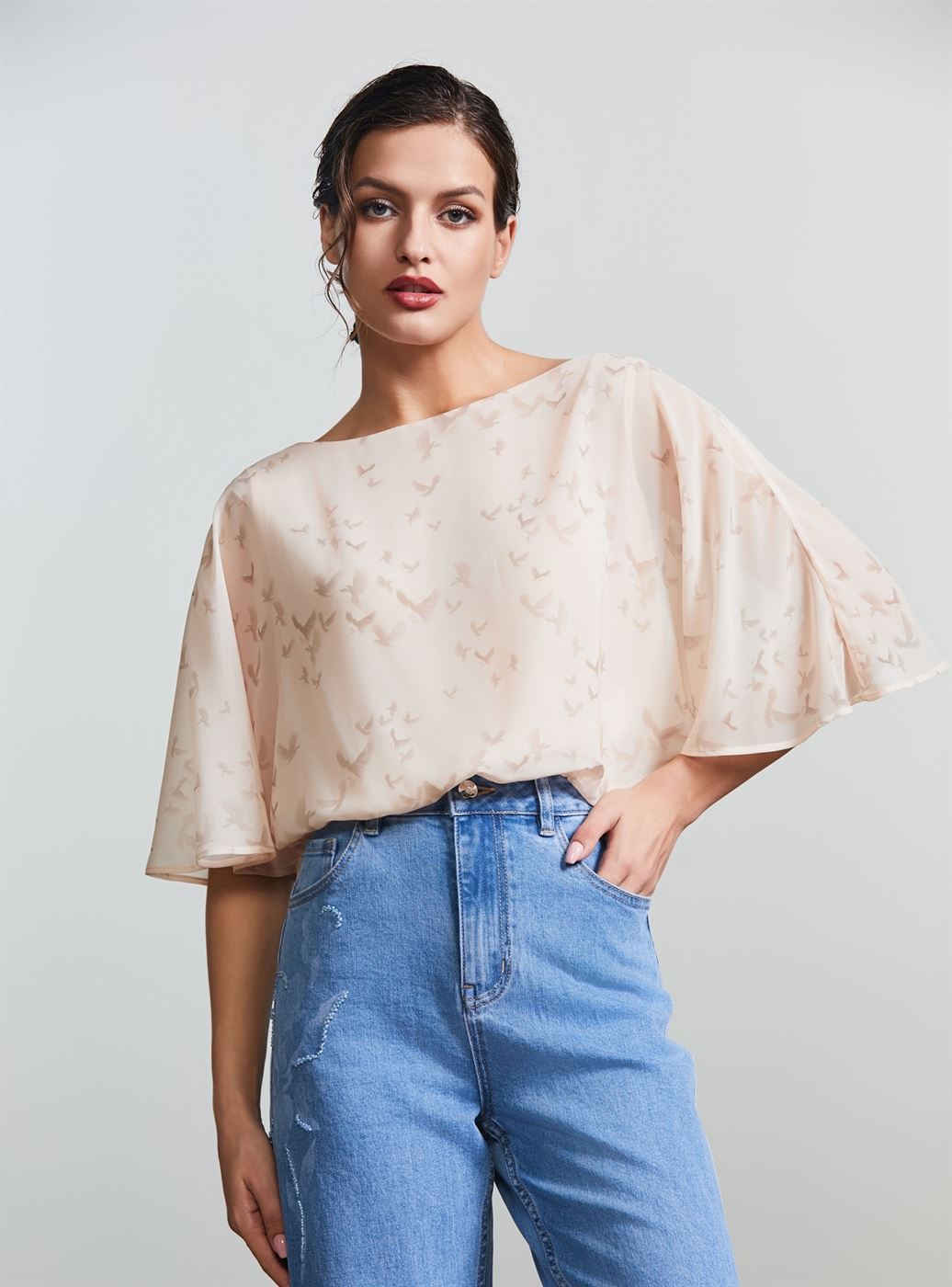 Chiffon Printed Blouse - Femi9 EG