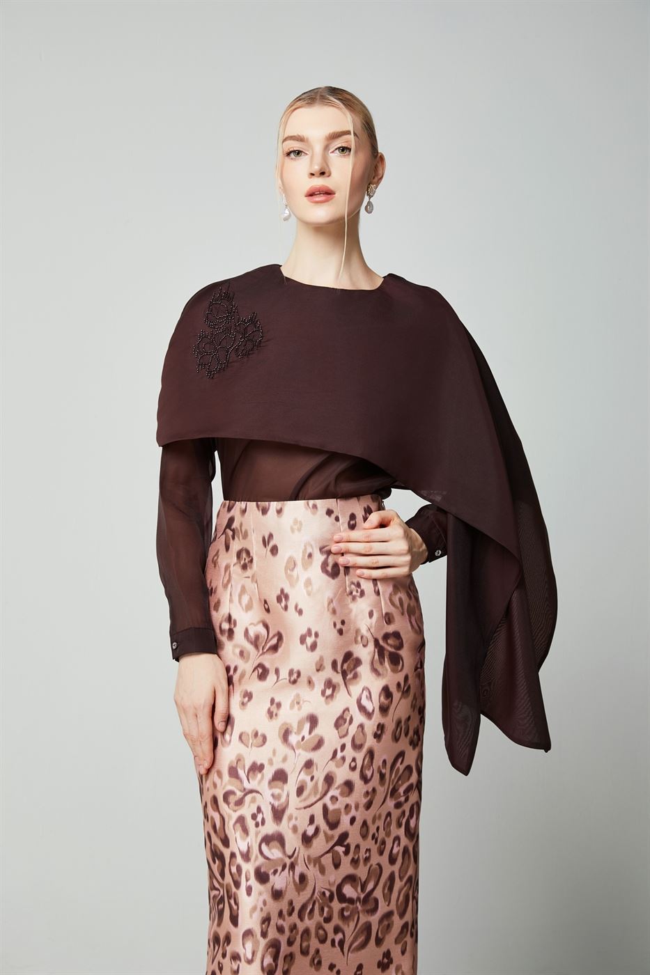 Embellished Cape Top - Femi9 EG