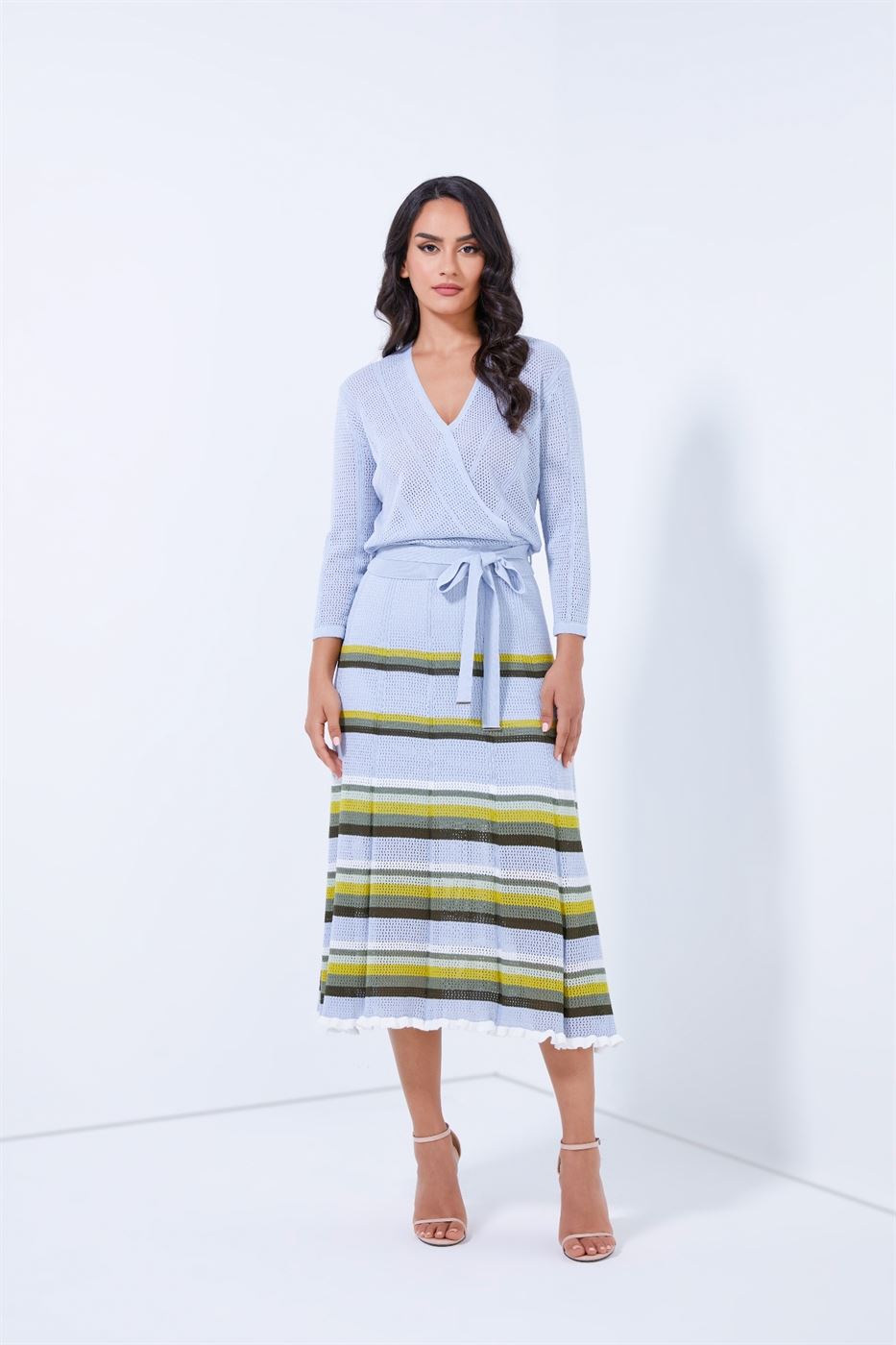 Belted Wrap Knitted Top - Femi9 EG